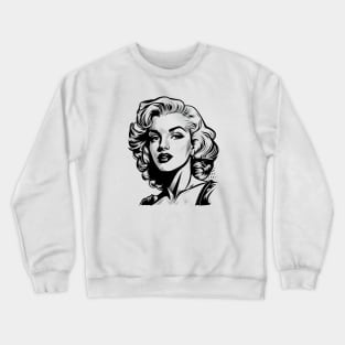 Marilyn Monroe Digital Line Art Crewneck Sweatshirt